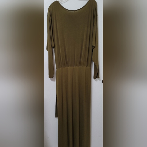 Free People Olive Asyssa Long Sleeve Jersey Maxi Wrap Dress Size Large - Picture 12 of 16